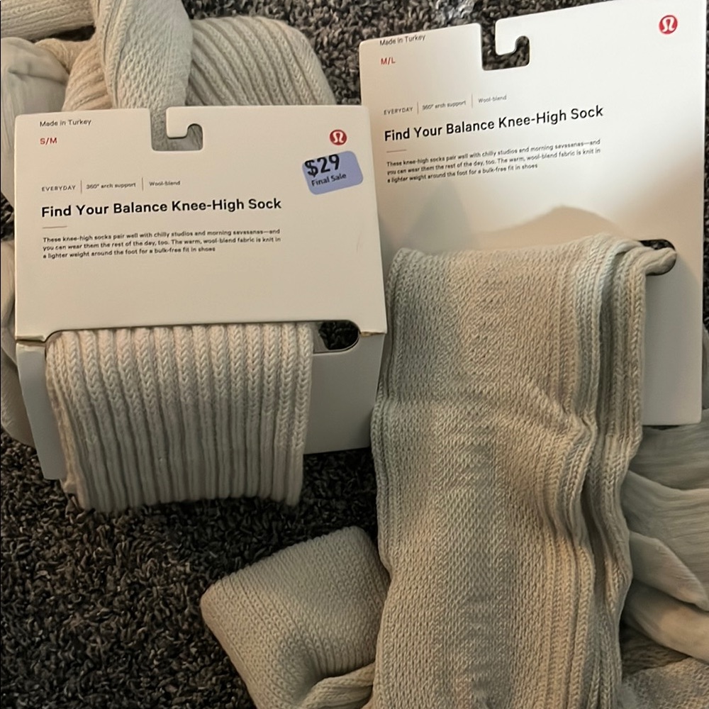 lululemon athletica Light Gray Knee-High Socks bundle